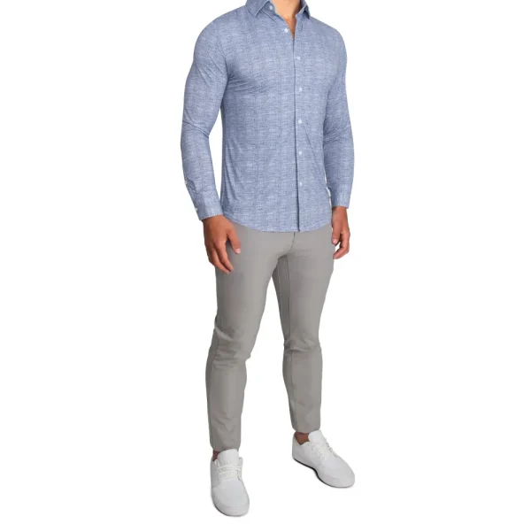 State and Liberty "The Storm" Sport Shirt - Navy Linen | Casual Long Sleeves | Long Sleeve Button Downs