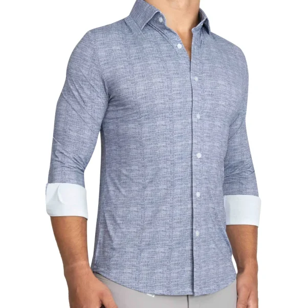 State and Liberty "The Storm" Sport Shirt - Navy Linen | Casual Long Sleeves | Long Sleeve Button Downs