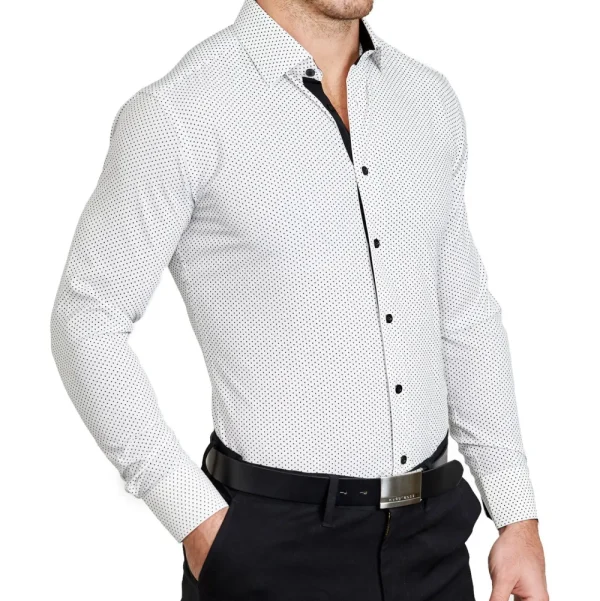 State and Liberty "The Tatar" White With Black Dots | Dress Shirts