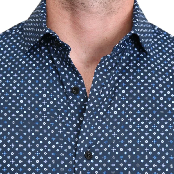 State and Liberty "The Theo" Geo Flower Print | Short Sleeve Button Downs