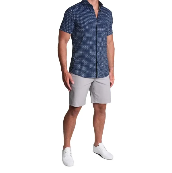State and Liberty "The Theo" Geo Flower Print | Short Sleeve Button Downs
