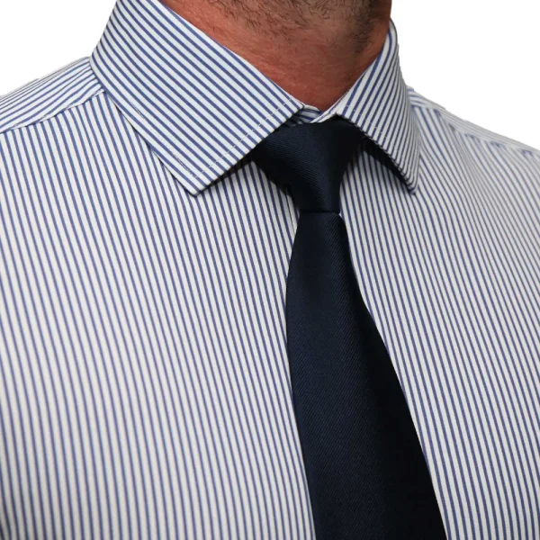 State and Liberty "The Tucker" Mid-Blue Bengal Stripe | Dress Shirts