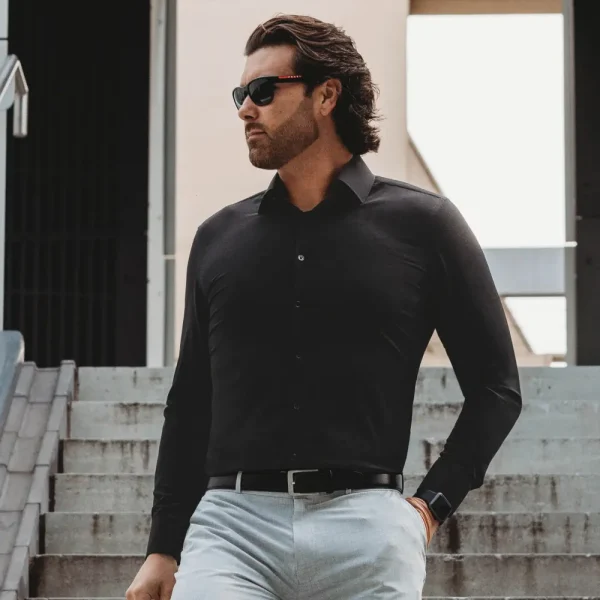 State and Liberty "The Von" Solid Black | Dress Shirts