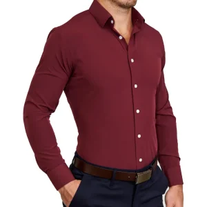 State and Liberty "The Ward" Solid Maroon | Dress Shirts