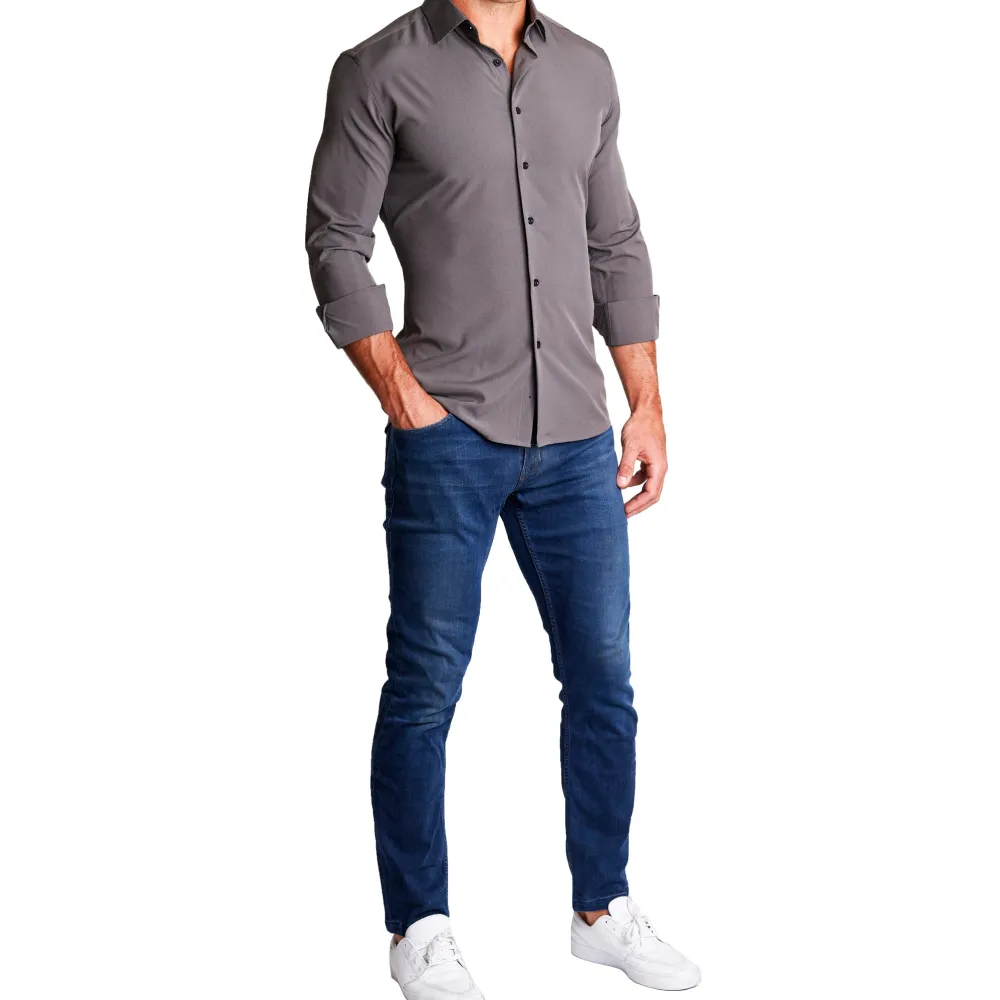 State and Liberty "The Wayne" Solid Grey | Dress Shirts