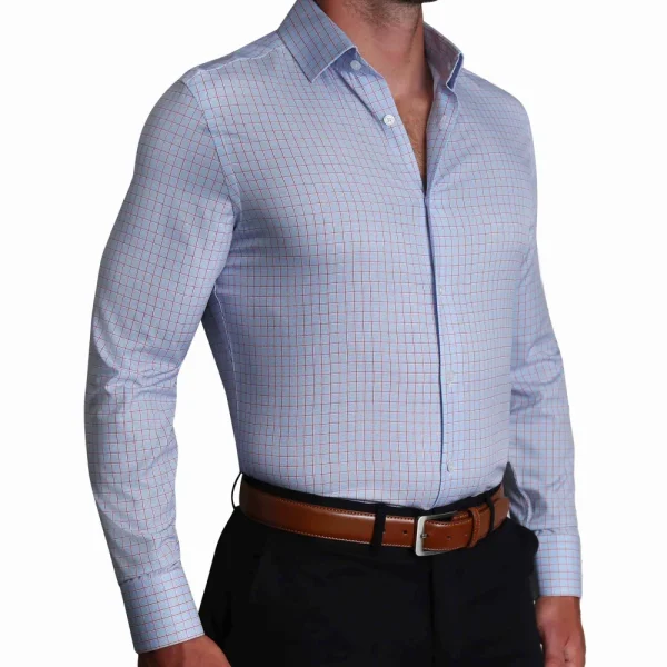 State and Liberty "The Weston" Light Blue, Pink & Black Plaid | Dress Shirts