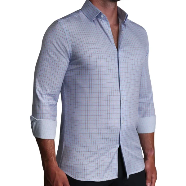 State and Liberty "The Weston" Light Blue, Pink & Black Plaid | Dress Shirts