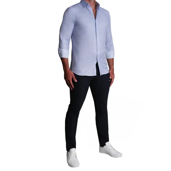 State and Liberty "The Weston" Light Blue, Pink & Black Plaid | Dress Shirts