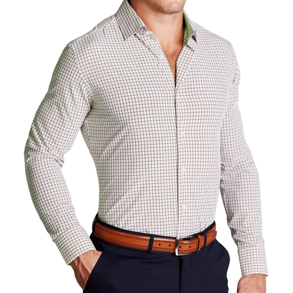 State and Liberty "The Wilson" Brown Windowpane | Dress Shirts