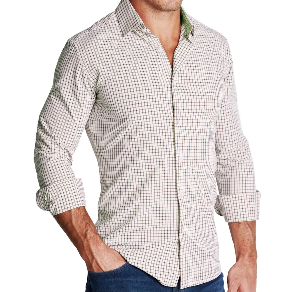 State and Liberty "The Wilson" Brown Windowpane | Dress Shirts