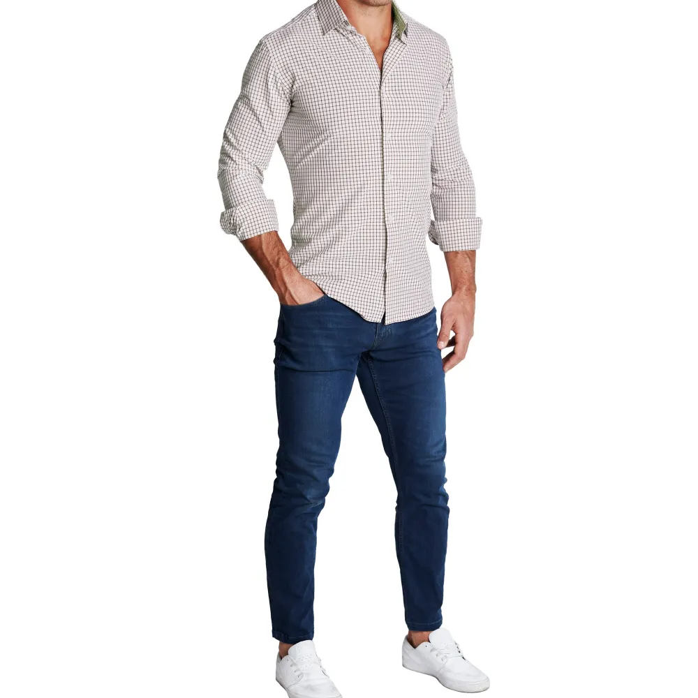 State and Liberty "The Wilson" Brown Windowpane | Dress Shirts