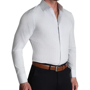 State and Liberty "The Wylder" Charcoal Chalked Pinstripe | Dress Shirts