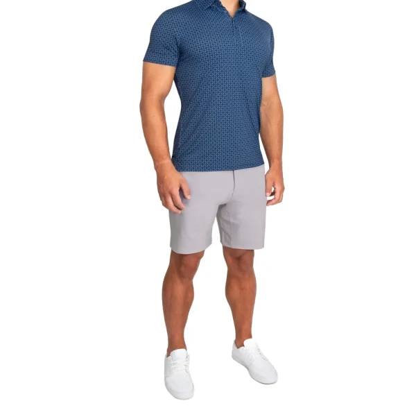 State and Liberty "The Zeus" Diamond Navy & Light Blue Circle Polo | Short Sleeve Button Downs | Polos