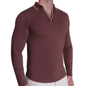 State and Liberty Tipped Long Sleeve Polo - | Casual Long Sleeves | Polos