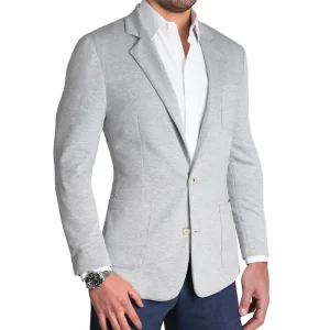State and Liberty Unstructured Knit Blazer - Heathered Light Grey | Casual Blazers | Blazers
