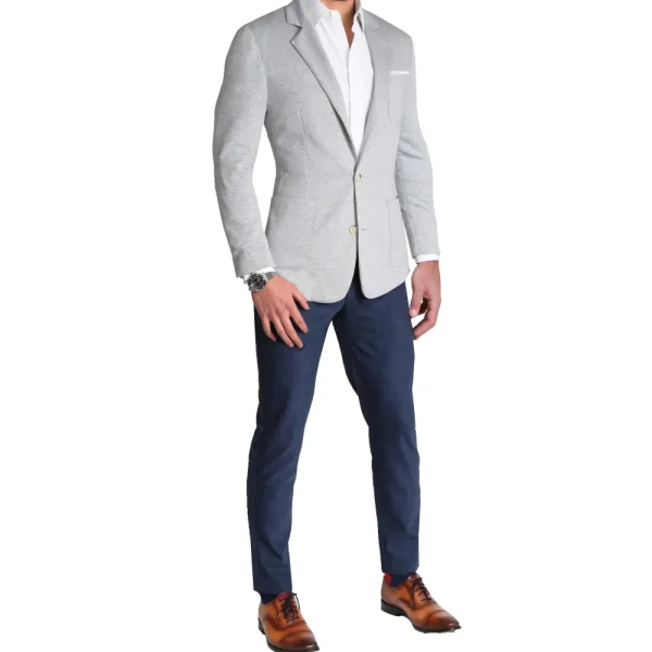 State and Liberty Unstructured Knit Blazer - Heathered Light Grey | Casual Blazers | Blazers