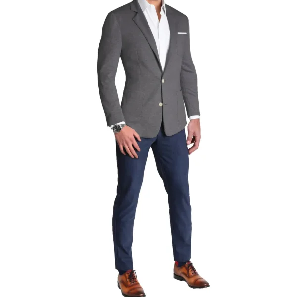 State and Liberty Unstructured Knit Blazer - Heathered Charcoal | Casual Blazers | Blazers