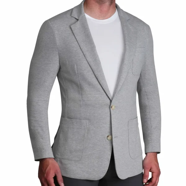 State and Liberty Unstructured Knit Blazer - Heathered Light Grey | Casual Blazers | Blazers