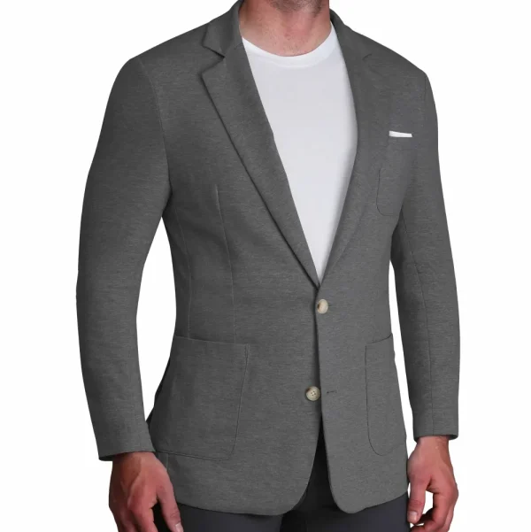 State and Liberty Unstructured Knit Blazer - Heathered Charcoal | Casual Blazers | Blazers