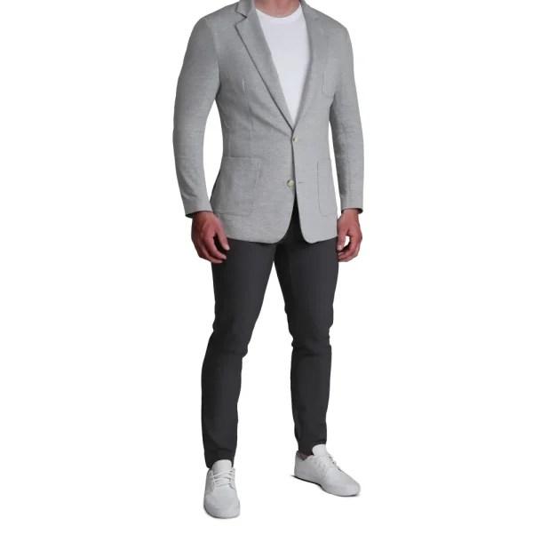 State and Liberty Unstructured Knit Blazer - Heathered Light Grey | Casual Blazers | Blazers
