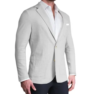 State and Liberty Unstructured Linen Blazer - Light Grey | Casual Blazers | Blazers