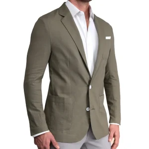 State and Liberty Unstructured Linen Blazer - Dark Olive | Casual Blazers | Blazers