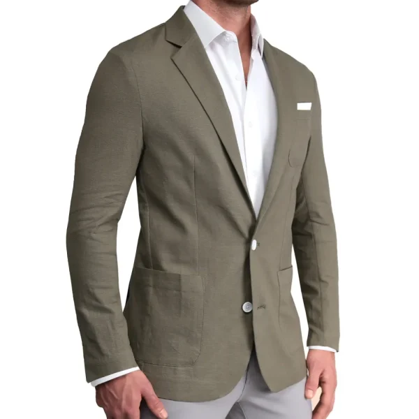 State and Liberty Unstructured Linen Blazer - Dark Olive | Casual Blazers | Blazers