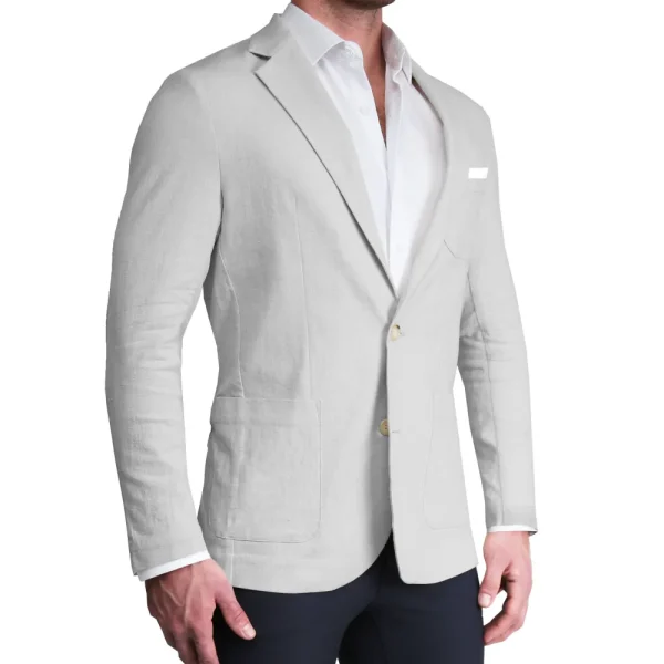 State and Liberty Unstructured Linen Blazer - Light Grey | Casual Blazers | Blazers