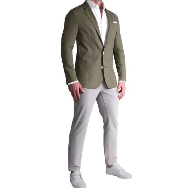 State and Liberty Unstructured Linen Blazer - Dark Olive | Casual Blazers | Blazers