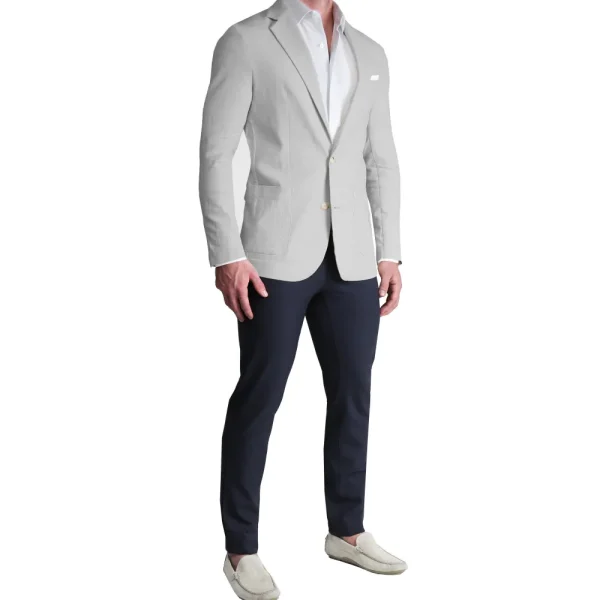 State and Liberty Unstructured Linen Blazer - Light Grey | Casual Blazers | Blazers