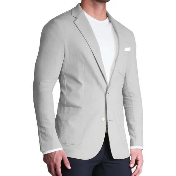State and Liberty Unstructured Linen Blazer - Light Grey | Casual Blazers | Blazers