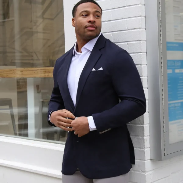 State and Liberty Unstructured Linen Blazer - Navy | Casual Blazers | Blazers