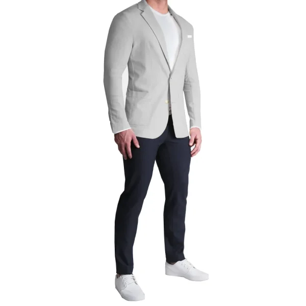State and Liberty Unstructured Linen Blazer - Light Grey | Casual Blazers | Blazers