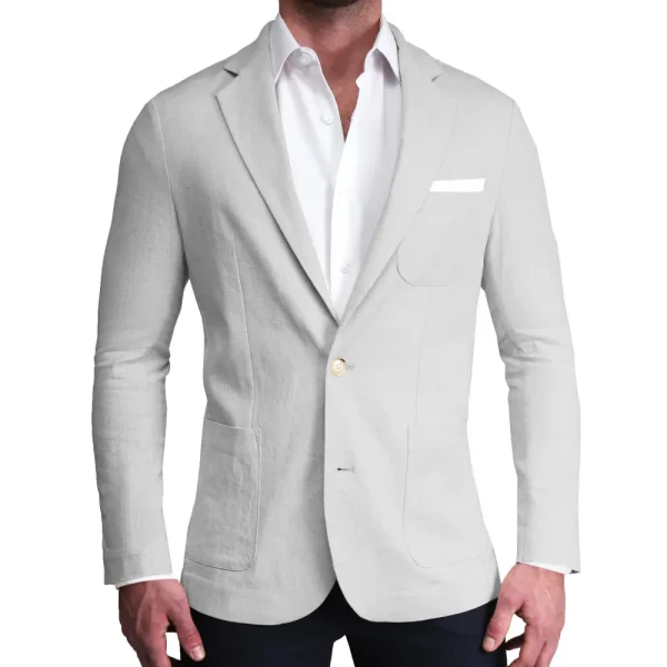 State and Liberty Unstructured Linen Blazer - Light Grey | Casual Blazers | Blazers