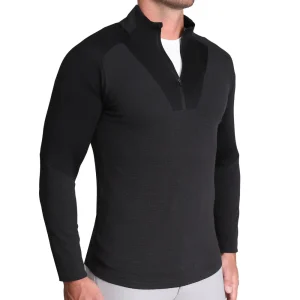 State and Liberty Waffle Knit Quarter Zip - Solid Black | Quarter Zips & Hoodies | Casual Long Sleeves