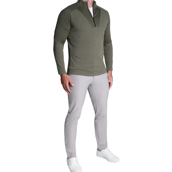State and Liberty Waffle Knit Quarter Zip - Solid Olive | Quarter Zips & Hoodies | Casual Long Sleeves